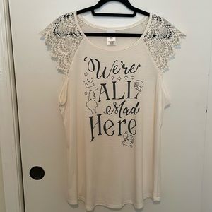 Disney- Jerry Leigh Alice in Wonderland Tank w/ Lace Sleeves Cream (JRs XXXL/21)